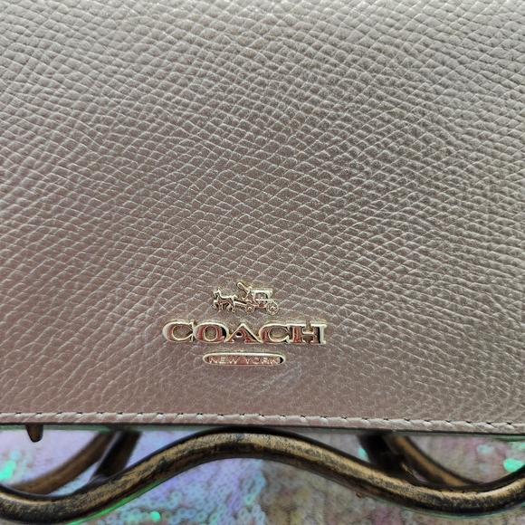 Coach Gold Pebble Leather Wristlet - Picture 3 of 11